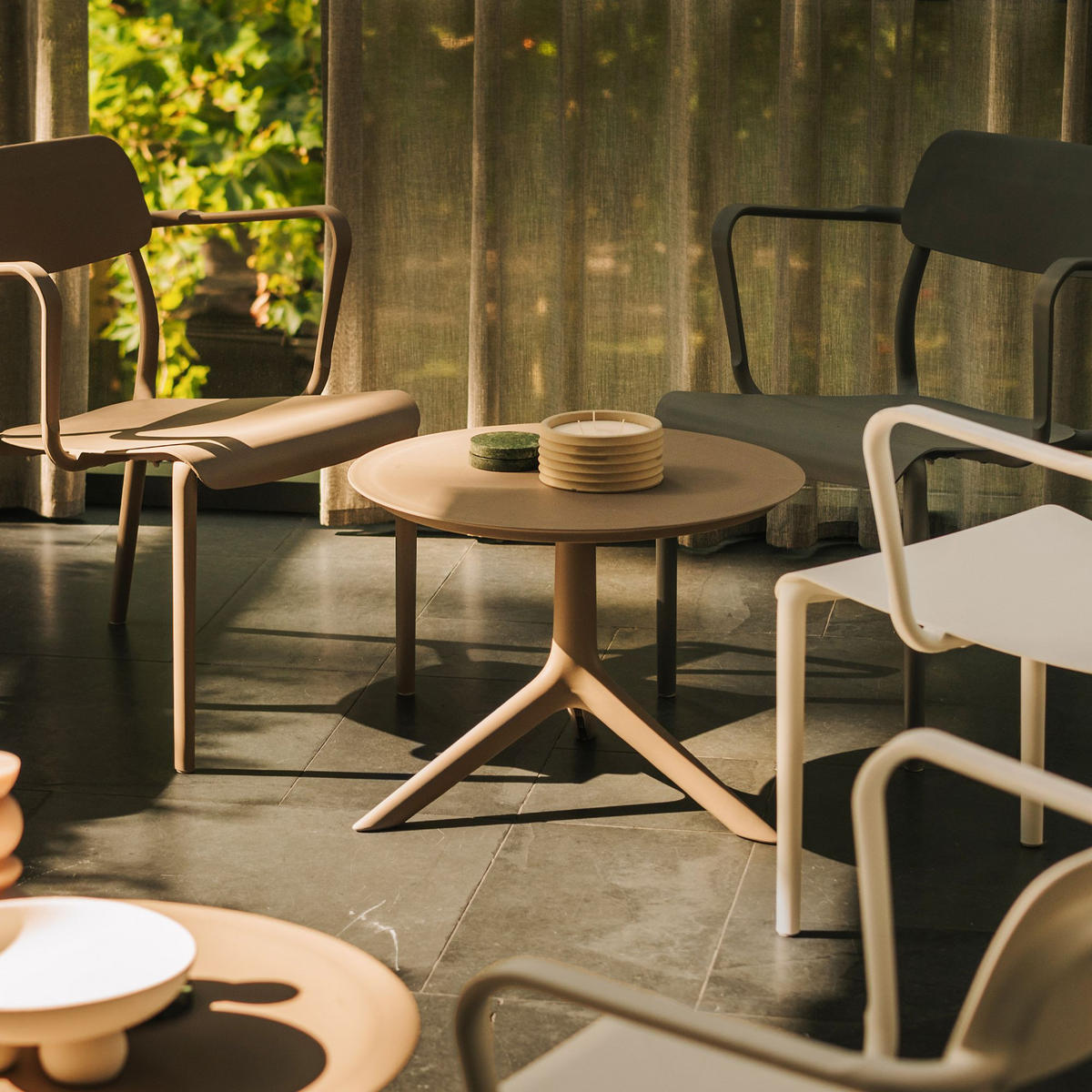 GARTENMÖBEL-SET GALIO, 4-tlg - Graubraun, Kunststoff - KONSIMO®