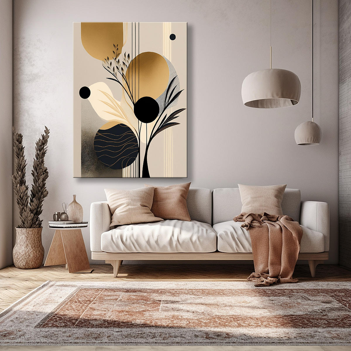 WANDBILD abstraktion boho gold glamour - Beige, Textil (40/60cm) - Feeby