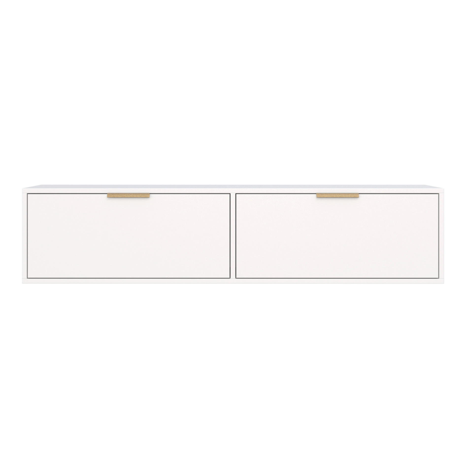 TV-HÄNGEBOARD Vena 2-türig, Weiß, 140 cm - Goldfarben/Weiß, Holzwerkstoff/Kunststoff (138.6/30/30cm) - Selsey