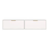 TV-HÄNGEBOARD Vena 2-türig, Weiß, 140 cm - Goldfarben/Weiß, Holzwerkstoff/Kunststoff (138.6/30/30cm) - Selsey