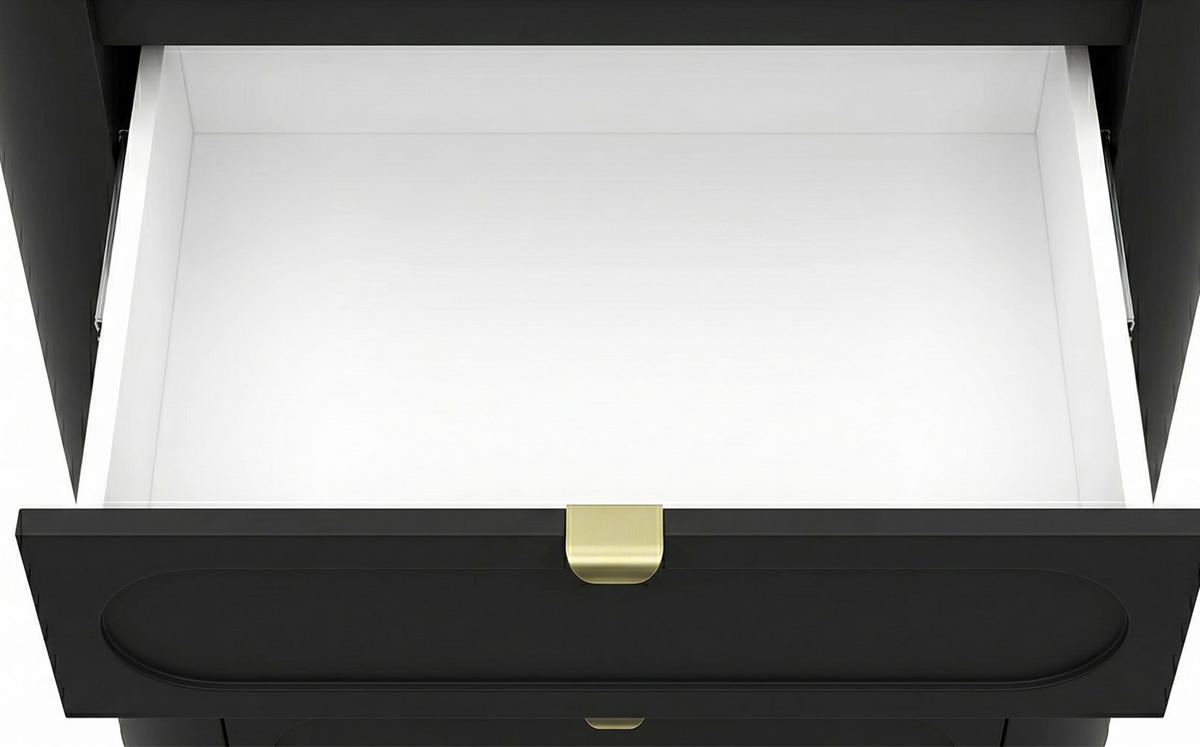 VITRINE Blinx schwarz gold 78,4 / 40 / 192,4cm - Multicolor/Schwarz, Glas/Holzwerkstoff (78.4/192.4/40cm) - Feldmann-Wohnen
