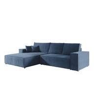ECKSOFA Corunia In Aragon - Blau, Holzwerkstoff/Textil (294/185cm) - Fun Möbel
