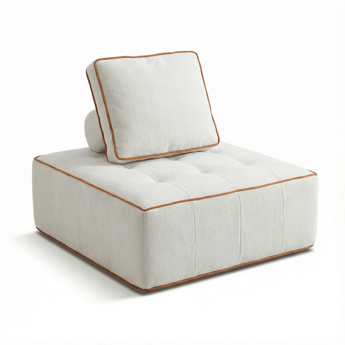 SESSEL Zen Weiß und Orange 1-Sitzer - Weiß/Orange, Textil (100/75/100cm) - COCO Living