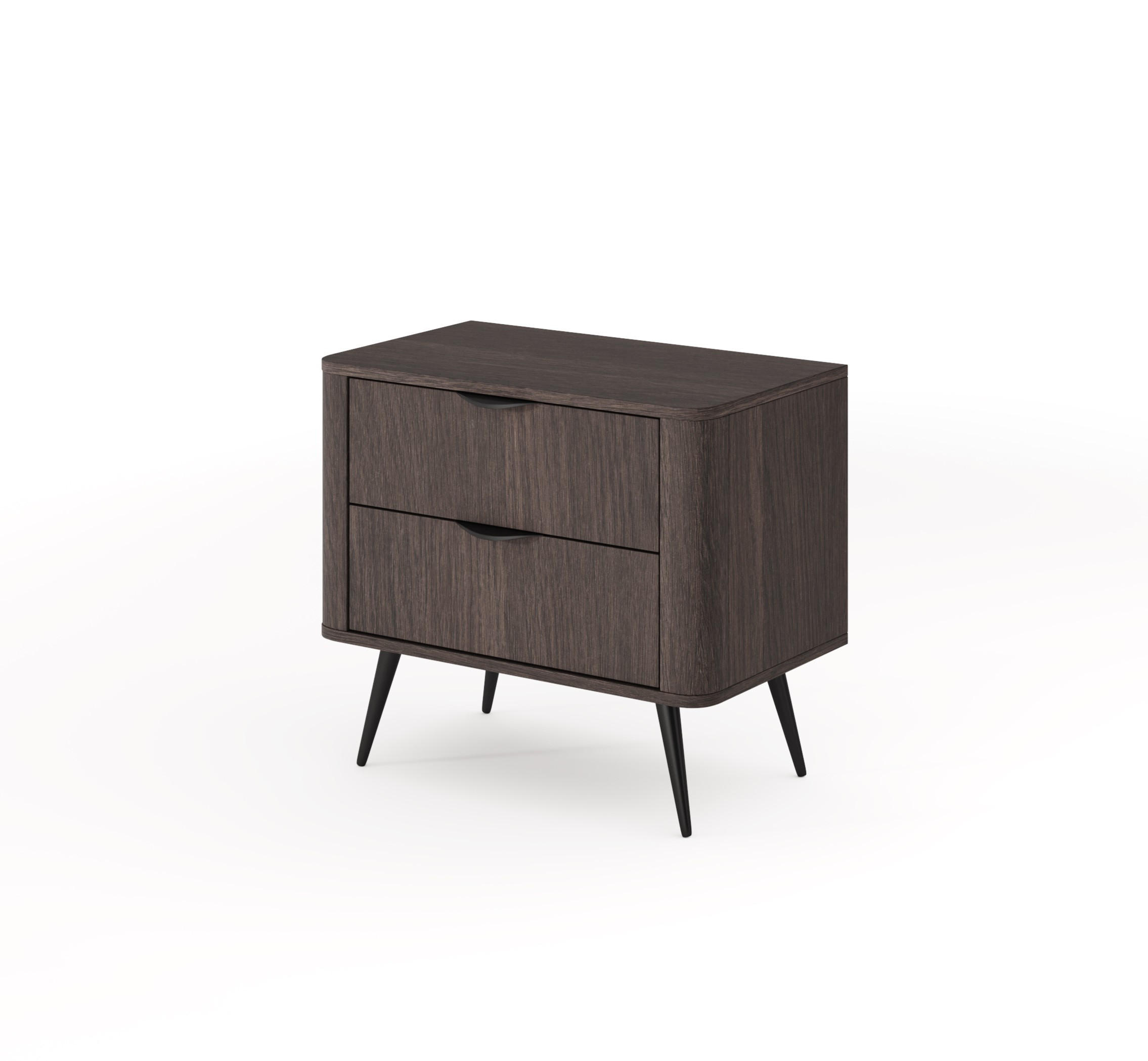 Bettso Nachttisch Eiche, Schwarz 63x55x38 cm