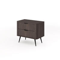 NACHTTISCH Arvis Eiche Dunin, mit Schubladen - Eichefarben/Schwarz, Holzwerkstoff (63/55/38cm) - Bettso