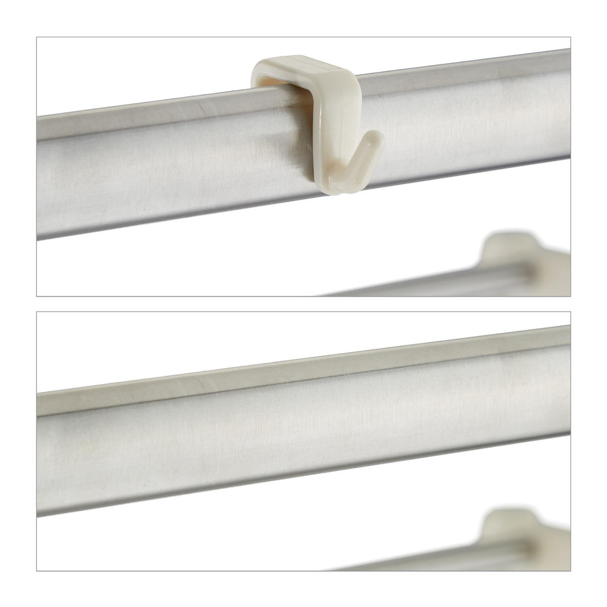 POLICA na pračku - strieborná, kov/plast (100/179/50cm) - Relaxdays