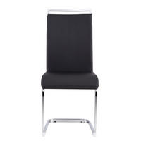 ESSTUHL 4er-Set Schwarz mit Kunstleder und verchromtem Metallgestell - Schwarz, Leder (54/100/42cm) - PANGIVO