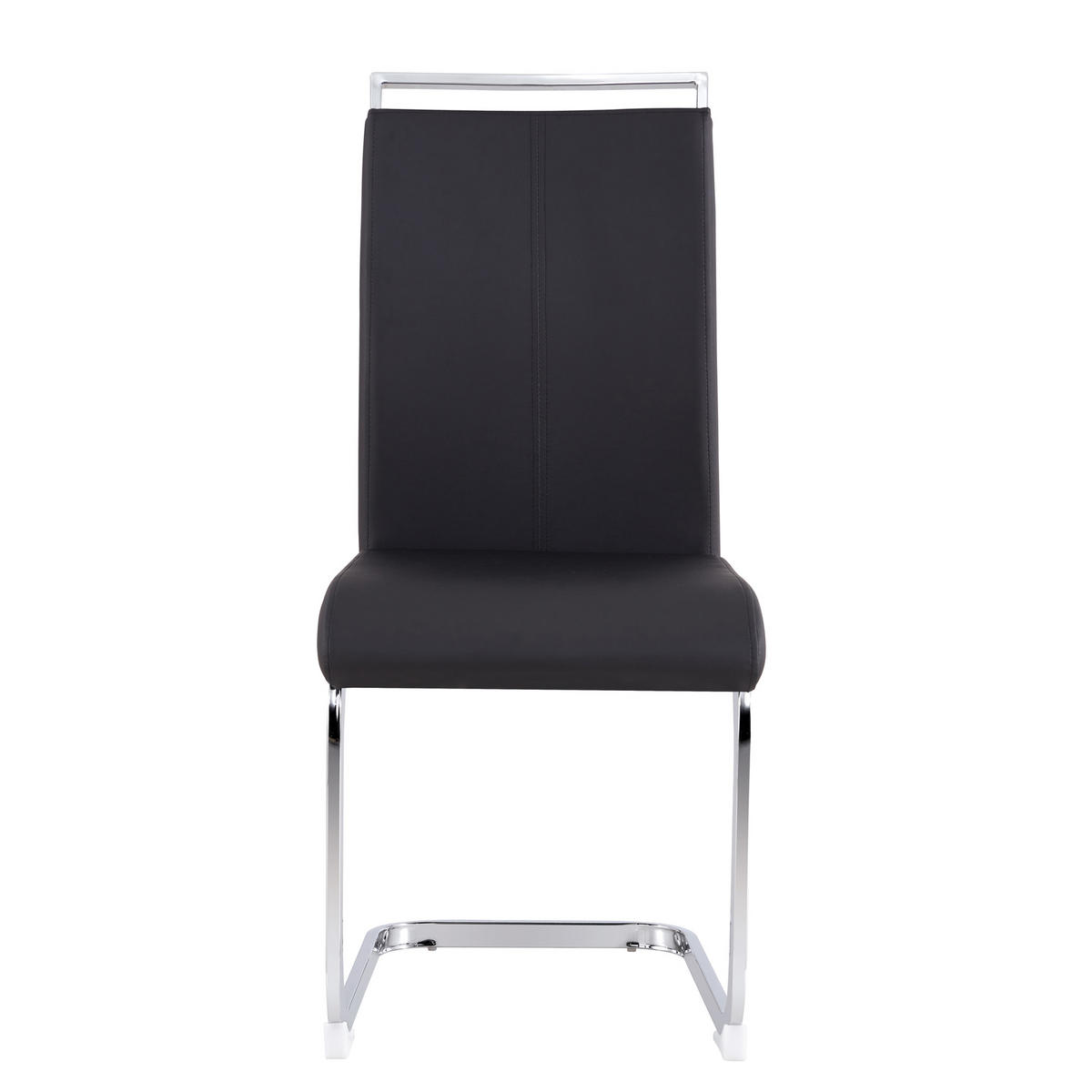 SCHWINGSTUHL DE-36933 4er-Set mit Kunstlederbezug und verchromtem Gestell Schwarz - Schwarz, Metall (54/100/42cm) - ComfortXL