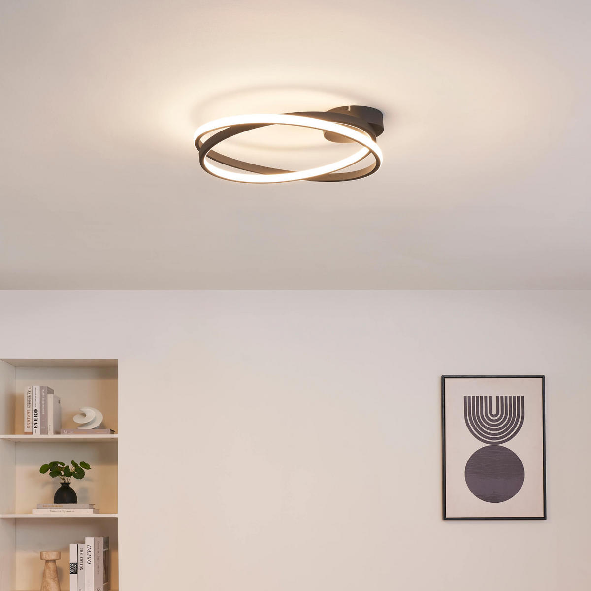 DECKENLEUCHTE Unity, Schwarz, 50.8cm - Schwarz, Metall (50.8/50.3/13cm) - KOSILUM