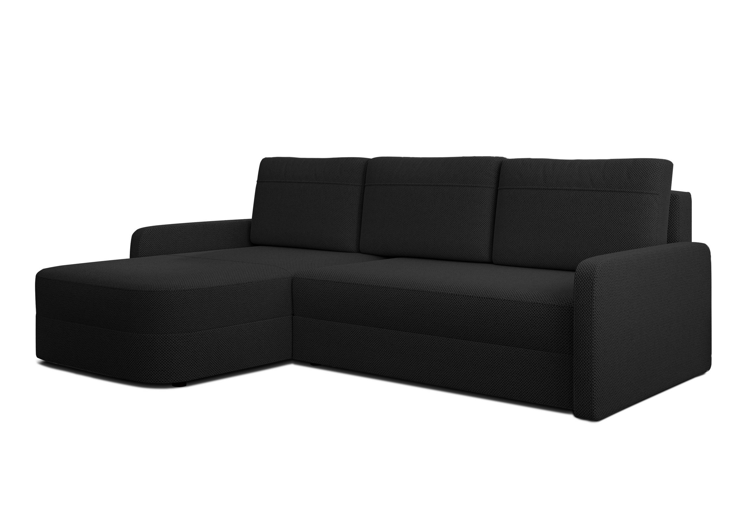 ECKSOFA L Form Nebbiolo Schwarz 250/170/88 cm – modernes Sofa fürs Wohnzimmer - Schwarz, Kunststoff/Textil (250/170cm) - AX Living