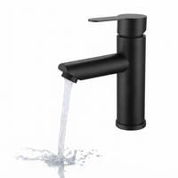 BADEZIMMERARMATUR, 17 cm hoch, schwarz - Schwarz, Metall (20/10/15cm) - Vallsero