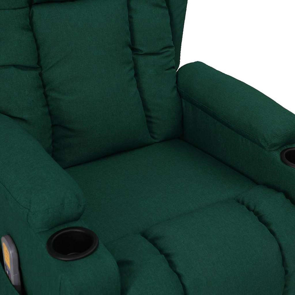 ELEKTRISCHER Massagesessel Dunkelgrün Stoff - Dunkelgrün/Schwarz, Textil (96/99.5/72.5cm) - vidaXL