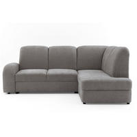 ECKSOFA VIBE L Rechts mit Schlaffunktion 129x205 Chenille Grau - Schwarz/Grau, Holz/Kunststoff (250/186cm) - Muffo