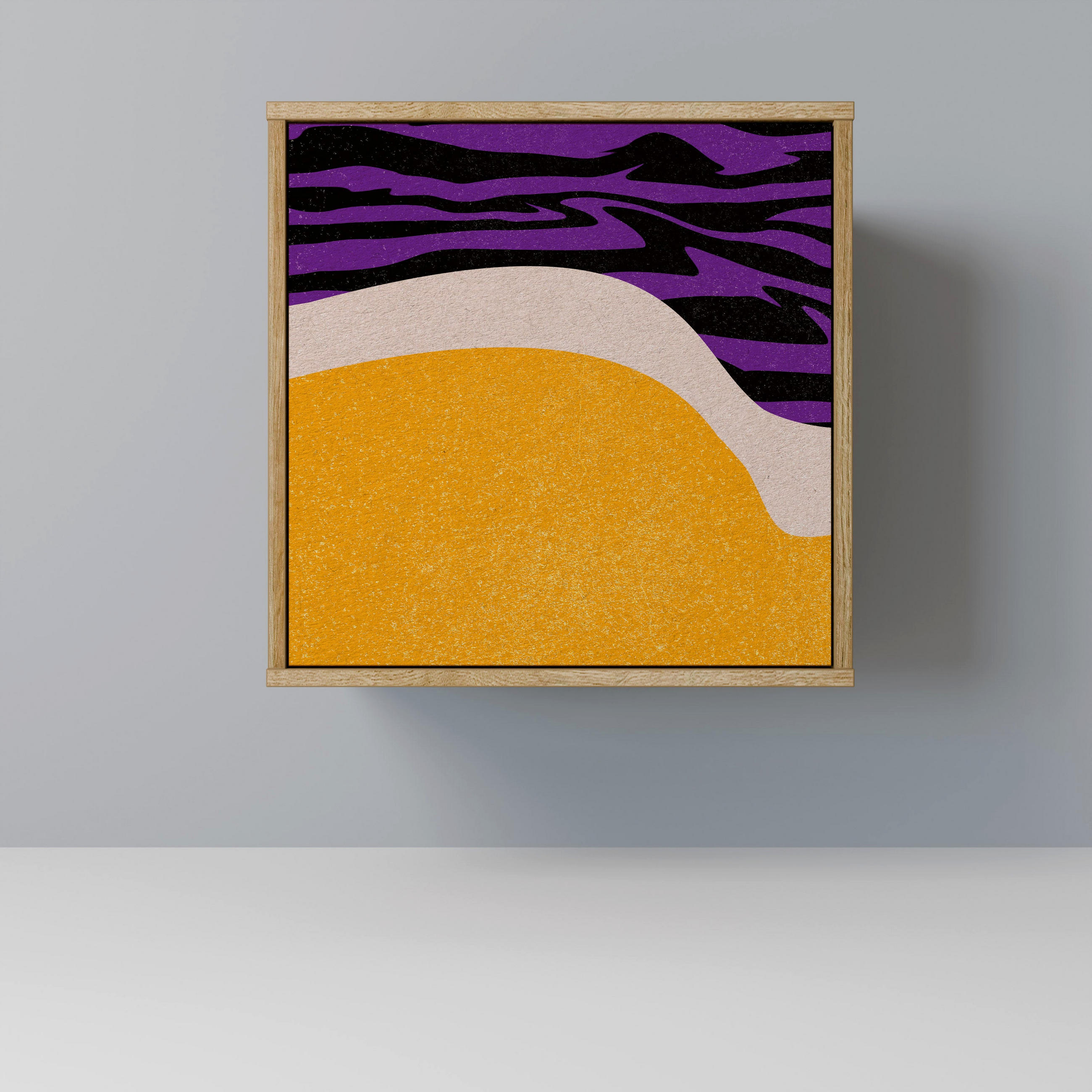 SIDEBOARD INDEPENDENT BORDER, Eichefarben, 57,5x42x57,5 cm, Ohne Füße - Eichefarben/Multicolor, Holzwerkstoff (57.5/57.5/42cm) - SpaceRebels