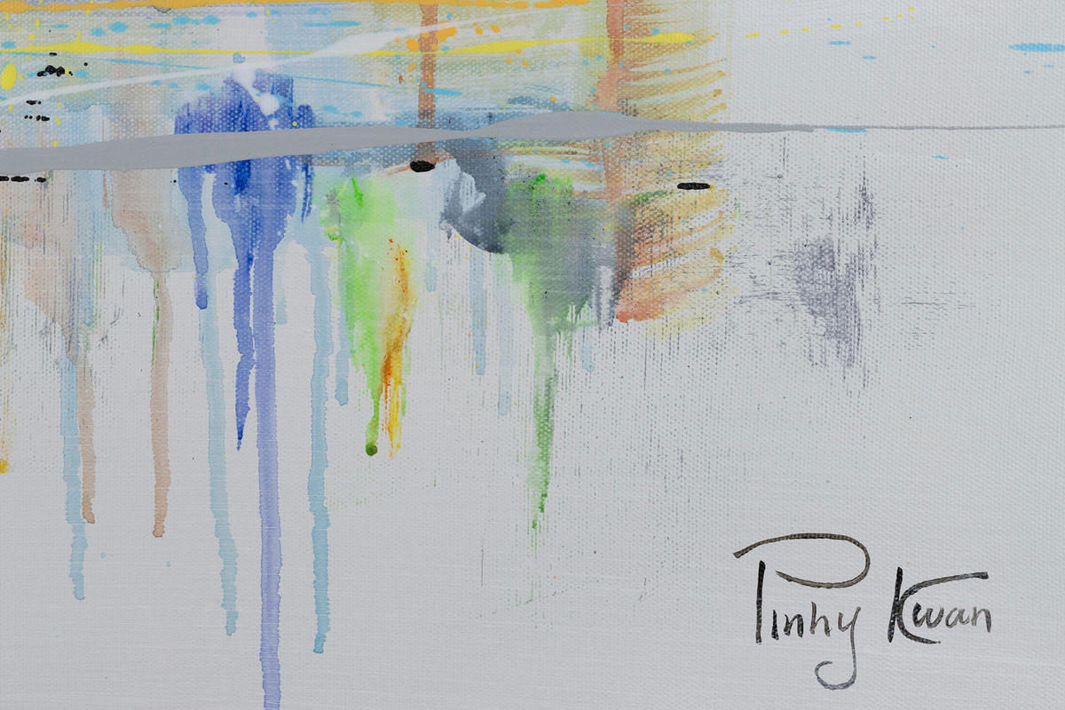ACRYLBILD HANDGEMALT 120/60 cm - Multicolor/Grau, Holz/Textil (1.7/60cm) - KUNSTLOFT