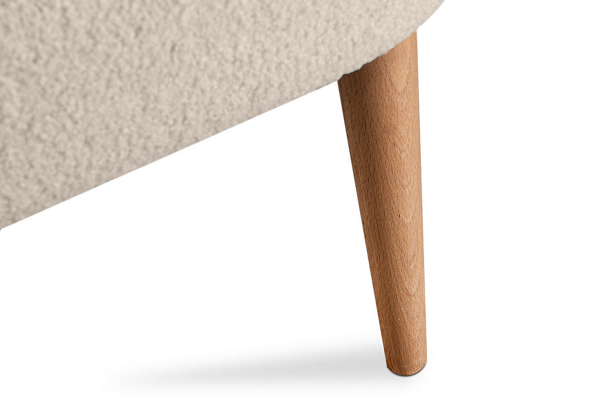 COCKTAILSESSEL APPA auf hohen Beinen aus Buchenholz gebeizter Eiche, Ecru/Eiche Dekor - Ecru/Eichefarben, Holz/Textil (63/89/65cm) - KONSIMO®