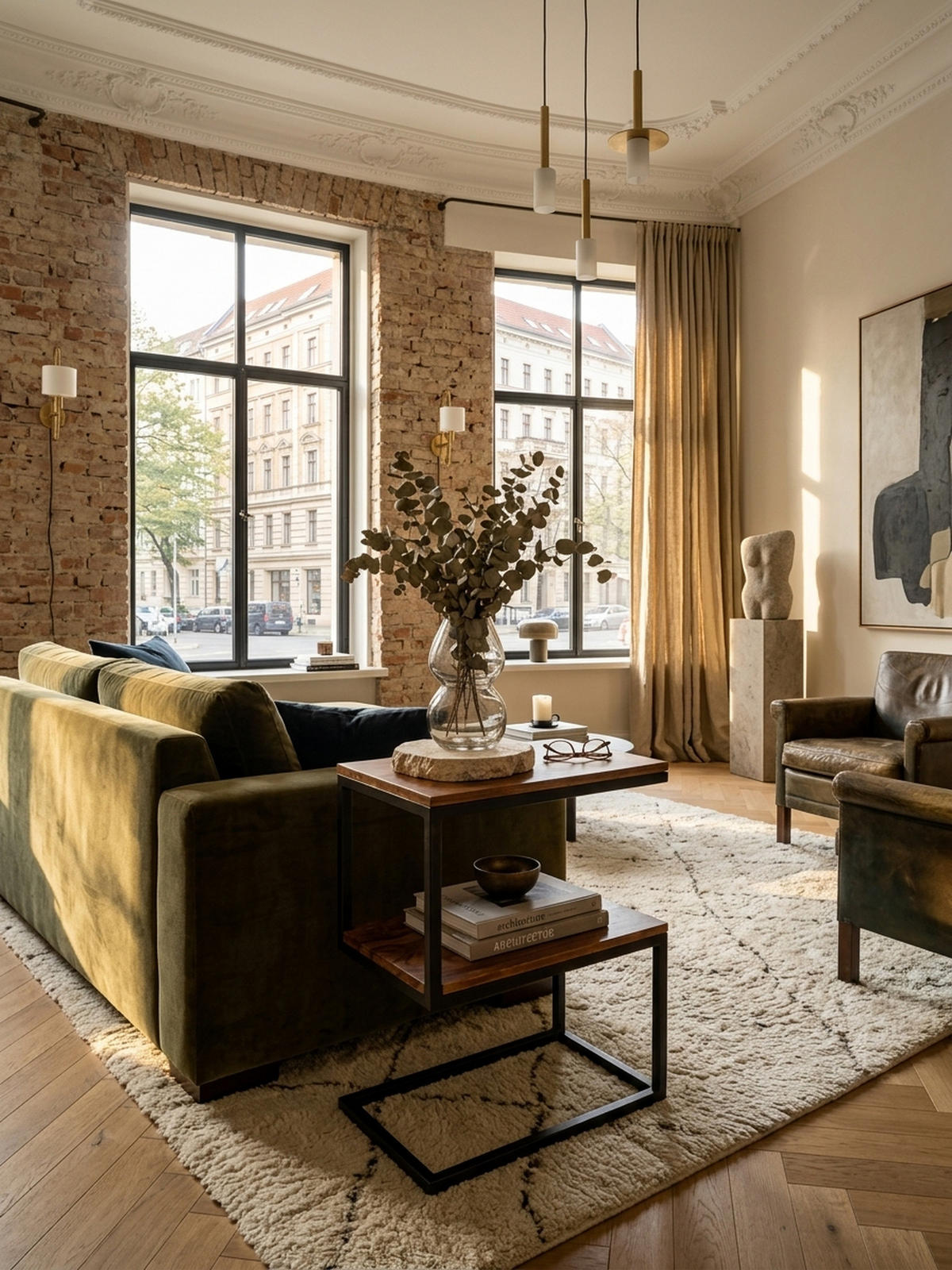 BEISTELLTISCH Massivholz S-Design Metallgestell Ablageflächen INDI, Braun 45x30x60 cm - Schwarz/Braun, Holz/Metall (30/45/60cm) - KADIMA DESIGN