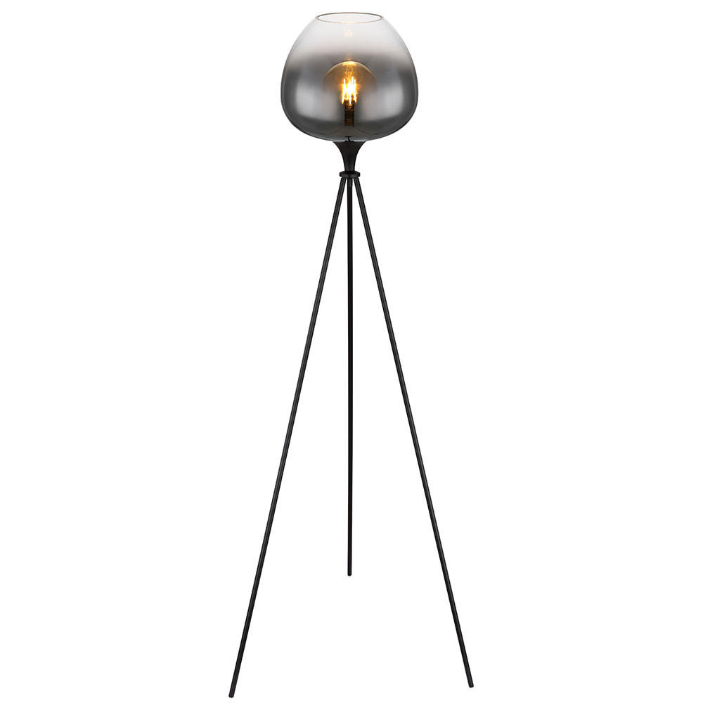 LED STEHLEUCHTE Metall Schwarz - Schwarz, Glas (65/65/145cm) - Globo Lighting