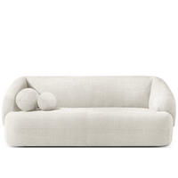 EINZELSOFA VIRA, Weiß, Chenille - Schwarz/Weiß, Holz/Holzwerkstoff (210/84/100cm) - KONSIMO®
