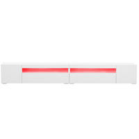 TV-SCHRANK aus MDF 240x38,5x35,5 cm Weiß mit variabler LED-Beleuchtung und symmetrischem Design - Weiß, Holzwerkstoff (240/35.5/38.5cm) - Modfu