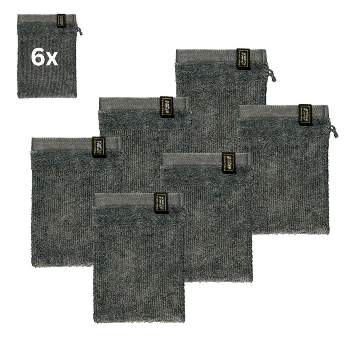 WASCHHANDSCHUH SENSE-6 - Anthrazit, Textil (16/21cm) - Schöner Wohnen