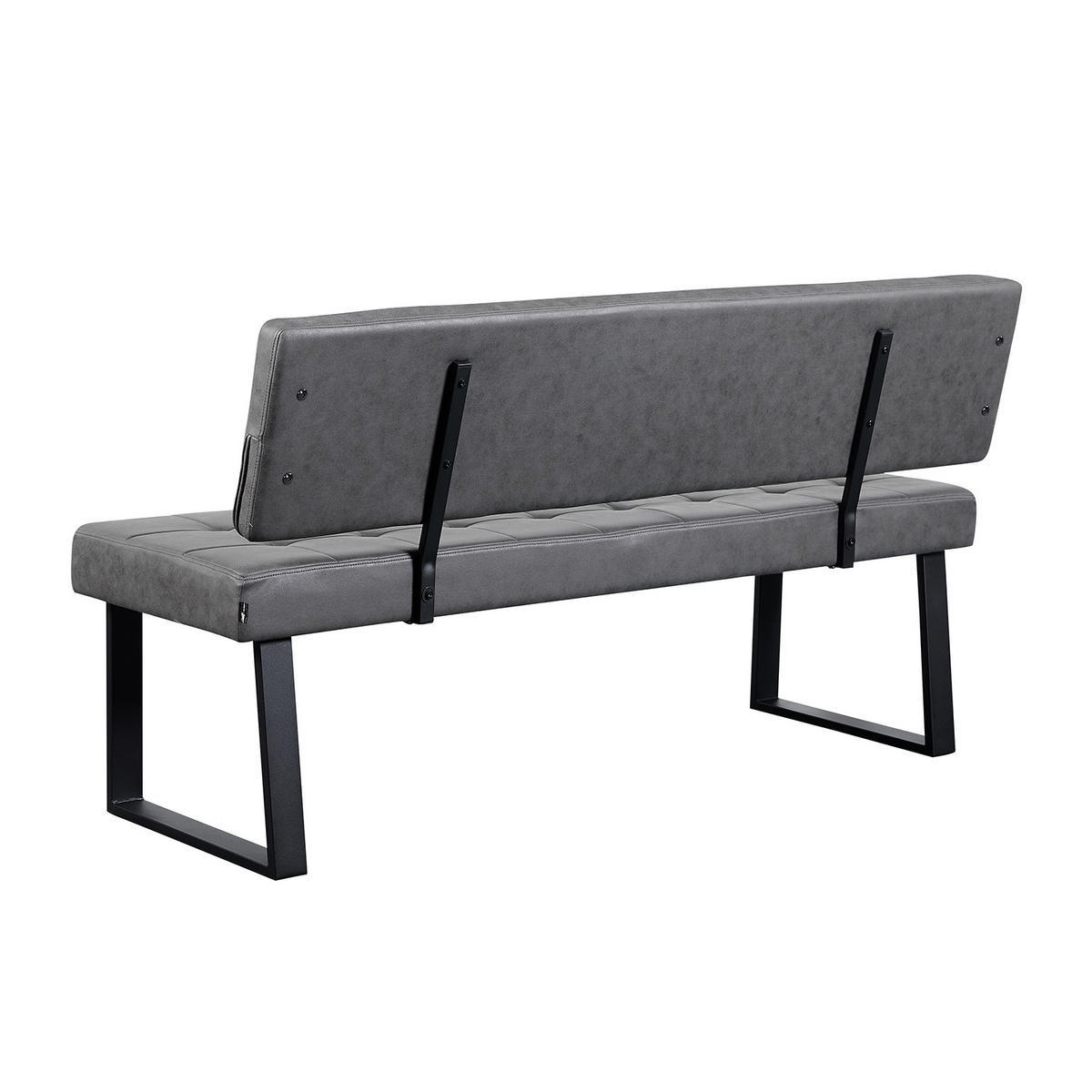 SITZBANK SIGFRID - Grau, Textil/Metall (160/86/56cm) - B&D Home