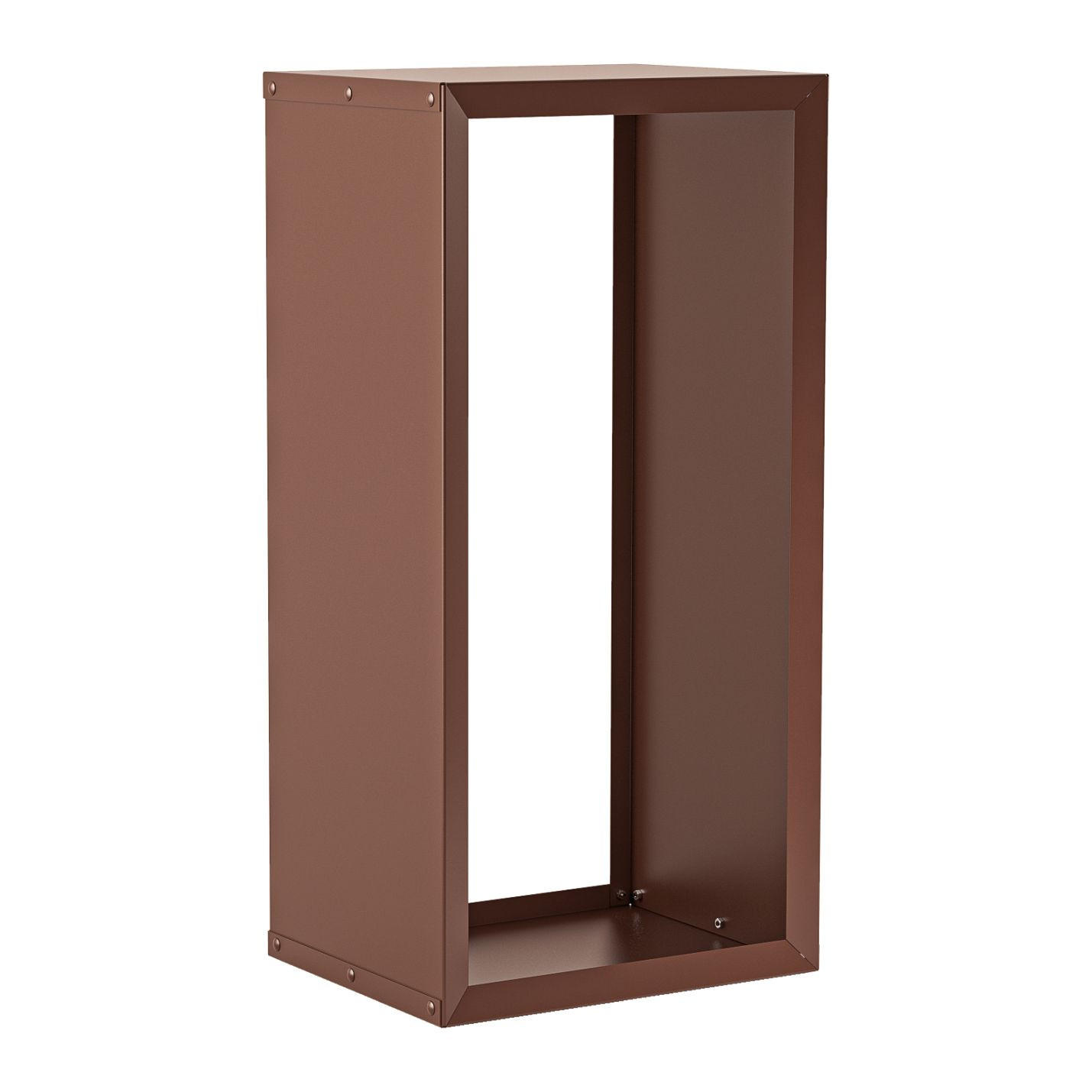 BRENNHOLZREGAL Wooker high Kaminholzregal Holzlagersystem Braun 49 × 99 cm - Braun, Metall (49/99/99cm) - Alberts