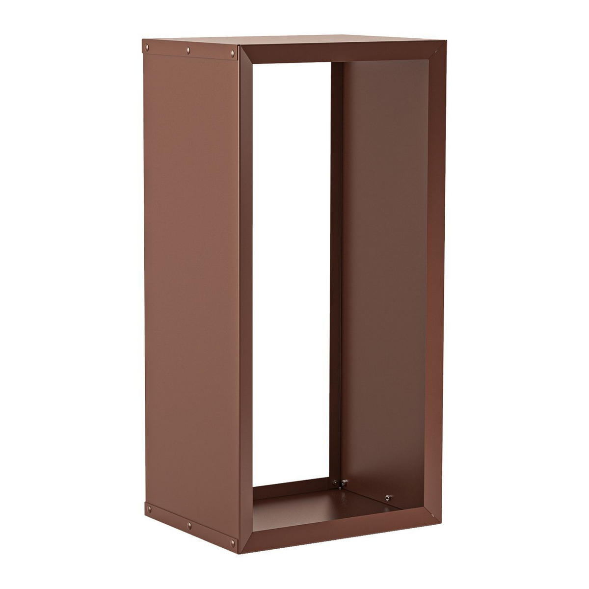 BRENNHOLZREGAL Wooker high Kaminholzregal Holzlagersystem Braun 49 × 99 cm - Braun, Metall (49/99/99cm) - Alberts
