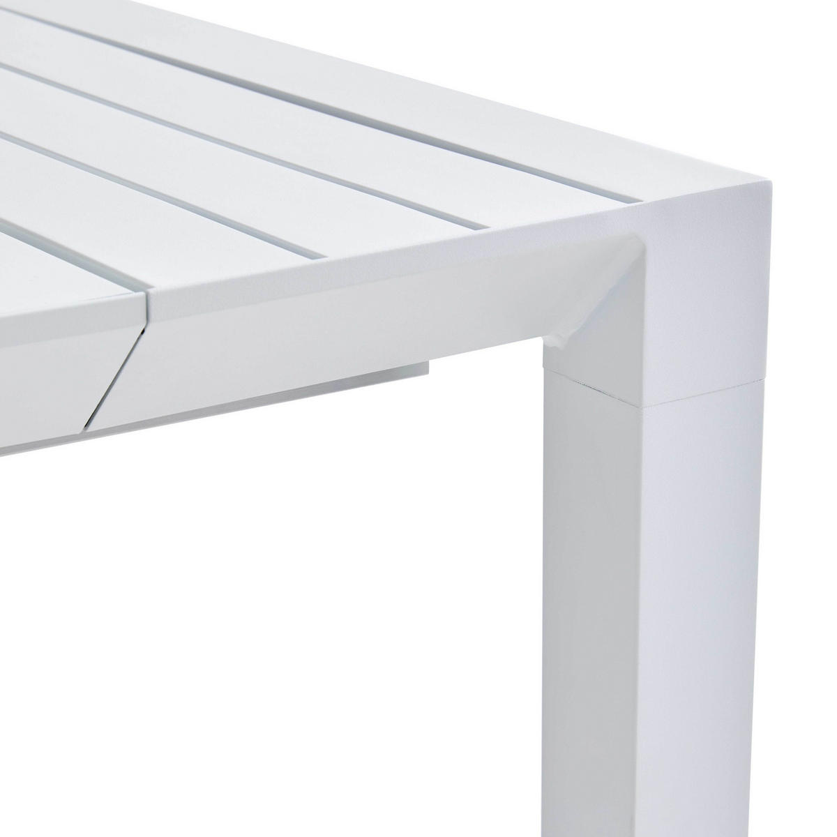GARTENTISCH ausziehbar 52/260 cm, Weiß - Weiß, Metall (52/100/74cm) - Oviala