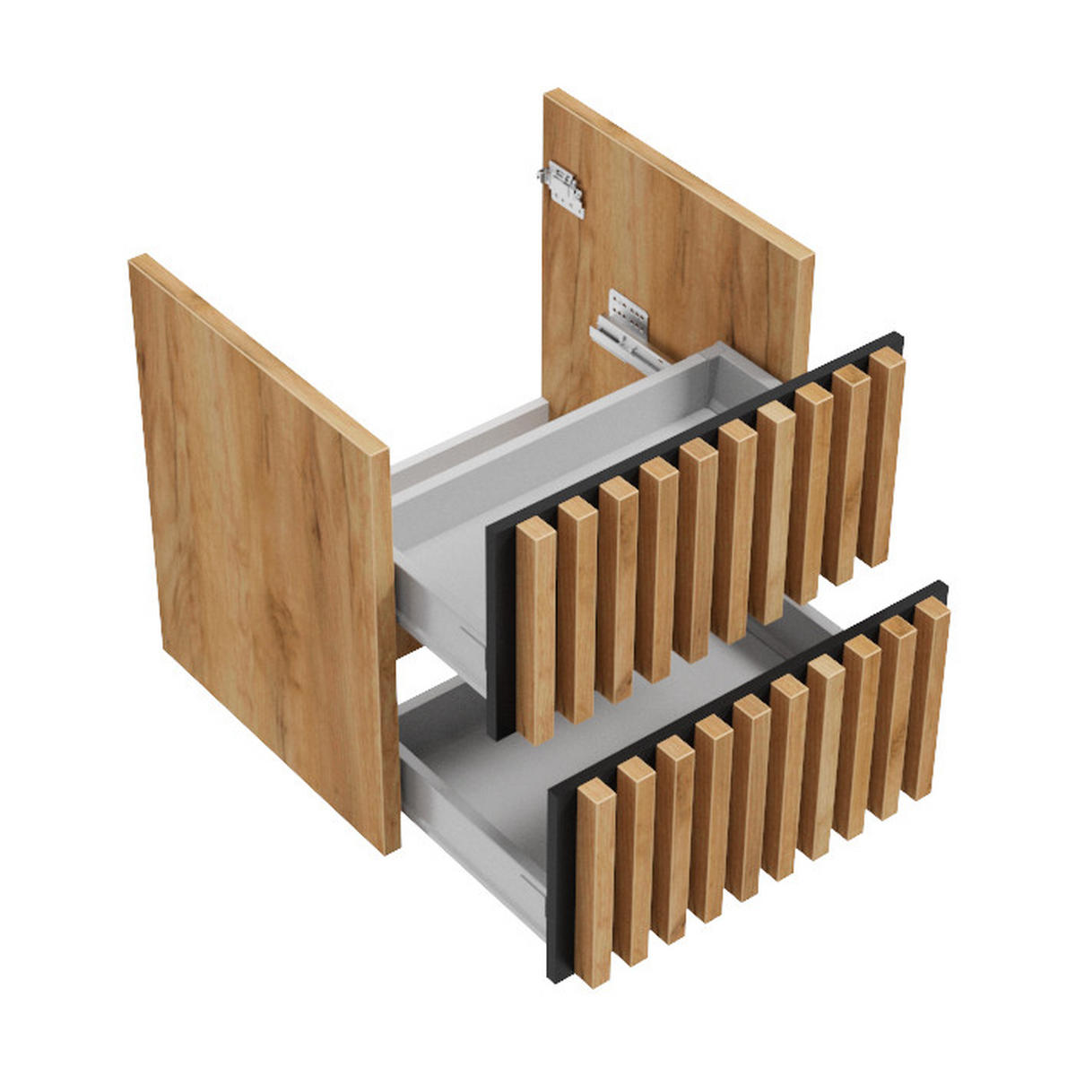 BADMÖBEL-SET 2-TLG. Lucca-107 - Braun, Holzwerkstoff (61/200/46cm) - Lomado