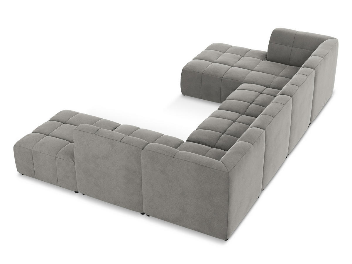 SOFAELEMENT Links Bouclé Stoff Blau - Blaugrau/Schwarz, Holzwerkstoff/Kunststoff (101/77/175cm) - Makamii