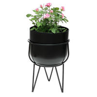 BLUMENHOCKER Metall Schwarz 26/26/42,5 cm - Schwarz, Metall (22/35.5/22cm) - DanDiBo