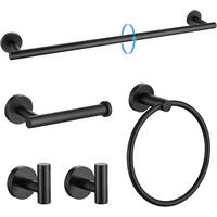 BADEZIMMER-REGAL-SET, schwarz, 34/17/6 cm - Schwarz, Metall (17/6/34cm)