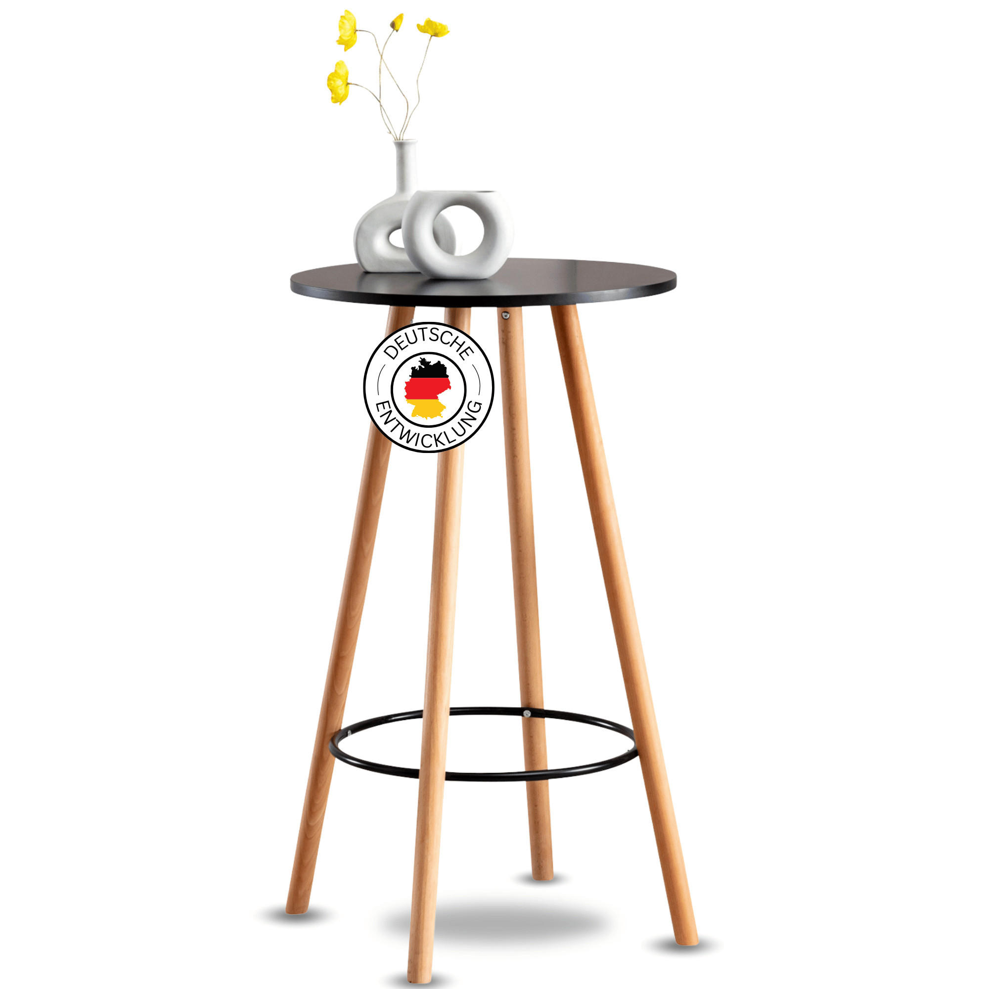 STEHTISCH Ø 60 cm innen REJA 107 cm Hoch Schwarz - Schwarz, Holz (60/60/107cm) - DELUKE