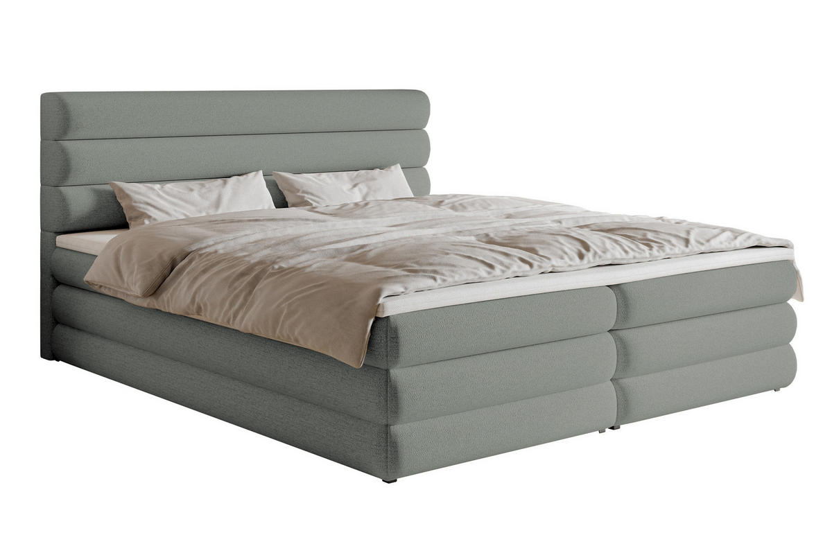 BOXBETT Alegre Grau Chenille 160/200 cm - Schwarz/Grau, Kunststoff/Textil (160/200cm) - Selsey