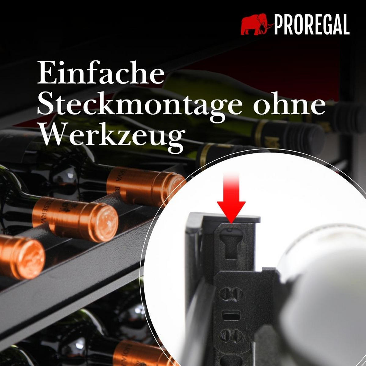 PROREGAL Weinregal TOSKANA 75x60x30 cm 30 Flaschen auf 5 Ebenen Schwarz - Schwarz, Metall (60/75/30cm) - PROREGAL