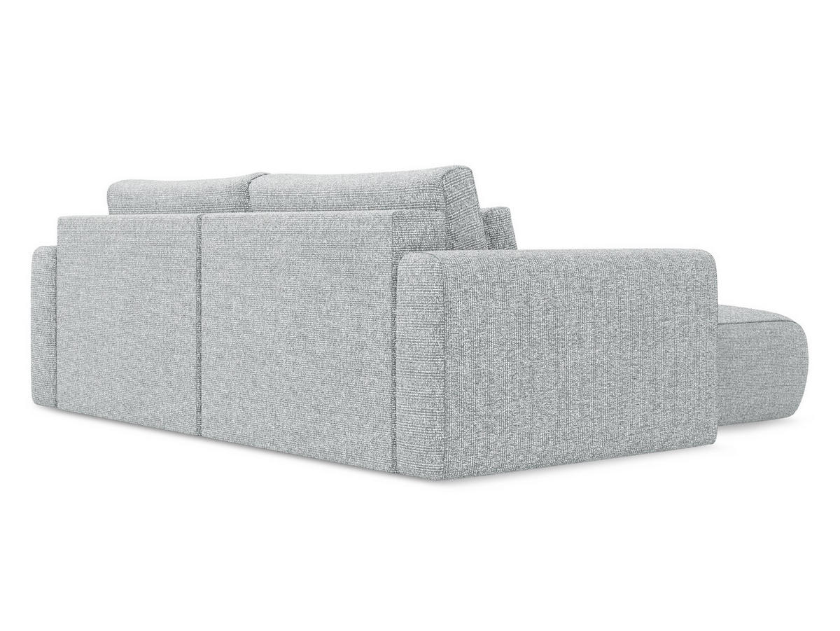 ECKSOFA mit Schlaffunktion Strukturstoff Stoff Grau - Silberfarben/Schwarz, Kunststoff/Textil (149/240cm) - Makamii