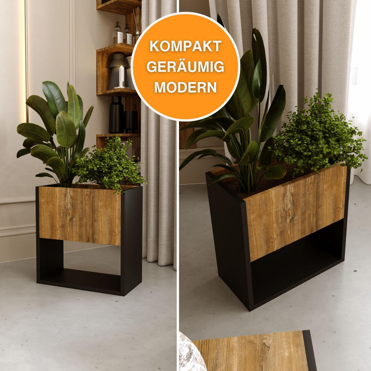 BLUMENKASTEN - Kiefer Milford, Holzwerkstoff (46195/45/44cm) - RAUMHIRSCH FURNITURE