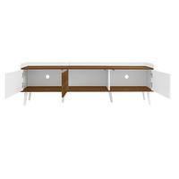 TV Lowboard 160 cm, 3 Türen, Regal, Weiß - Weiß, Holz (160/49/39cm)