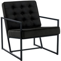 SESSEL Samt schwarz - Schwarz, Textil/Metall (63/79.5/83cm) - CLP