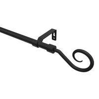 GARDINENSTANGE Olymp Allegra 140 cm, 1-läufig (ohne Ringe), 16 mm Ø Schwarz - Schwarz, Metall (140cm) - INTERDECO