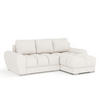 ECKSOFA MIT SCHLAFFUNKTION Peebles Creme Chenille-Stoff - Chromfarben/Creme, Holz/Holzwerkstoff (256/175cm) - Maison de Reve