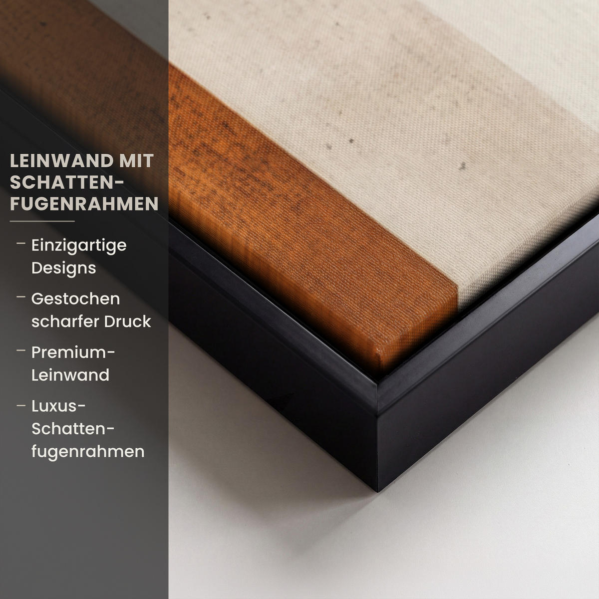 LEINWAND Bilder mit Rahmen - Abstrakt - Formen - Dunkelblau - 60x40 - Cognac, Textil (60/40cm) - MuchoWow
