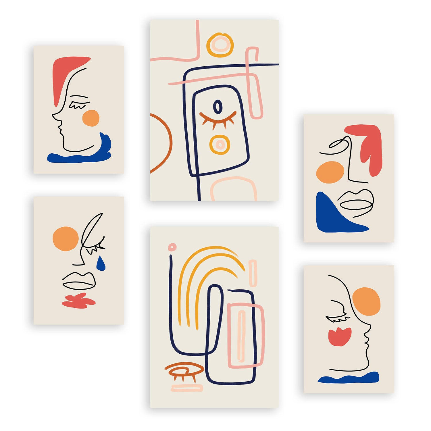 POSTER Set Mit 6 Jazzy Arts 2 In Weibliche Zusammenfassung A3 & A4 Rahmenlos - Klar, Papier (29/3cm) - Nacnic