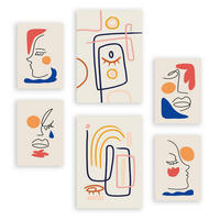 POSTER Set Mit 6 Jazzy Arts 2 In Weibliche Zusammenfassung A3 & A4 Rahmenlos - Klar, Papier (29/3cm) - Nacnic