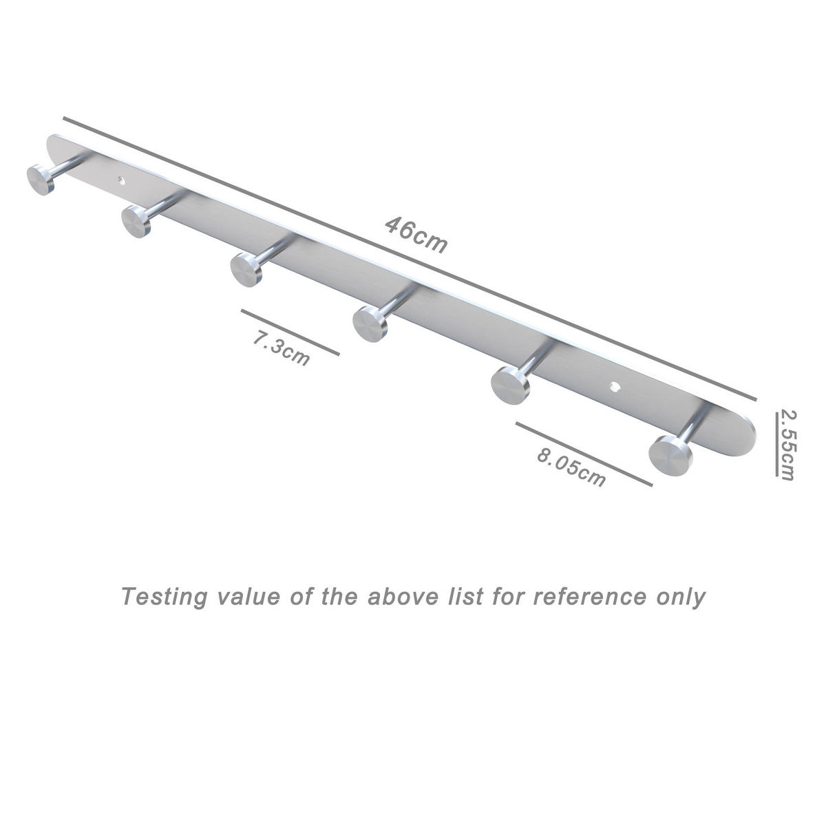 GARDEROBENLEISTE 46/2.55/2.55 cm - Silberfarben, Metall (2.55/2.55/46cm) - Intirilife