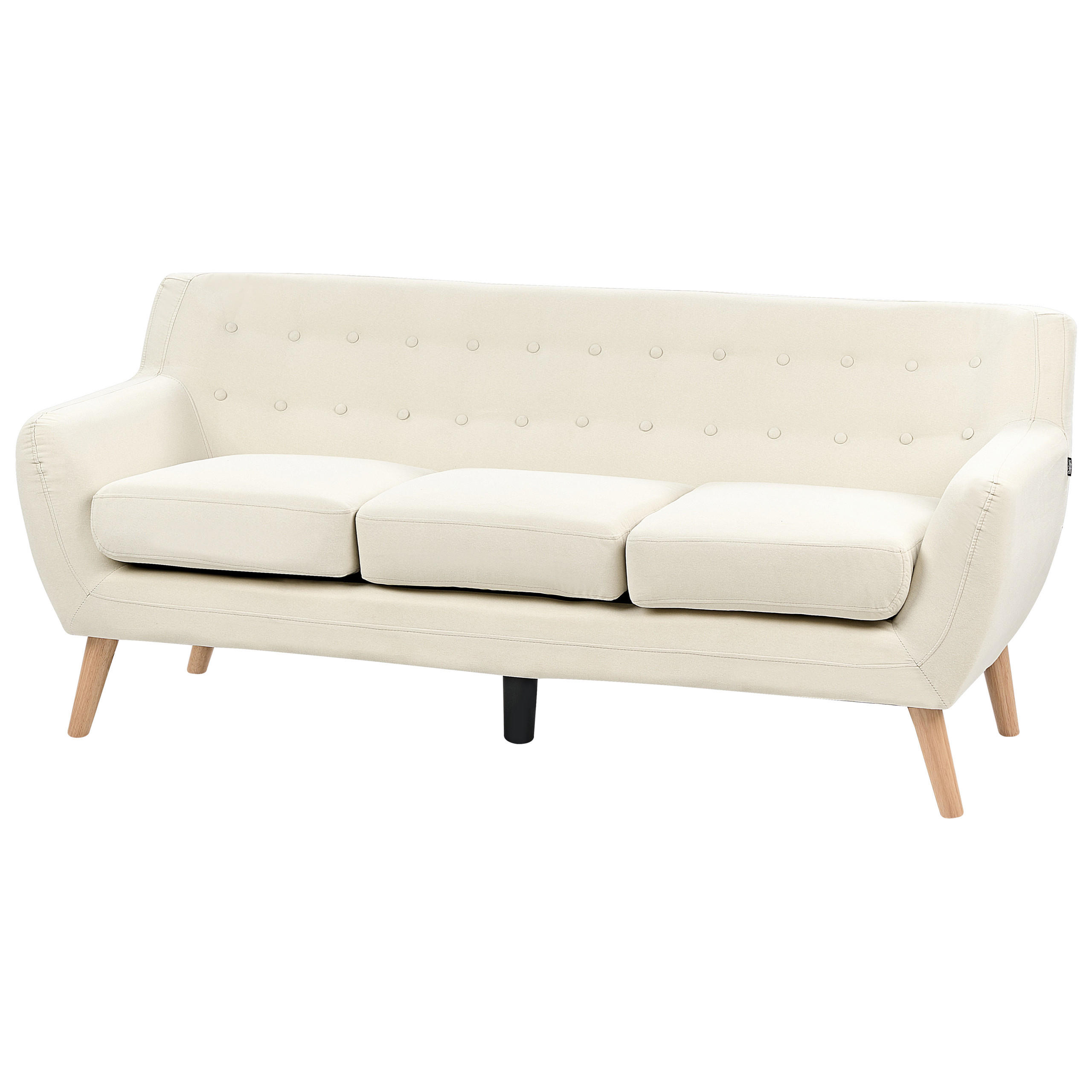 3-SITZER-SOFA hellbeige/hellbraun Motala - Hellbraun/Beige, Textil (182/76/83cm) - Beliani