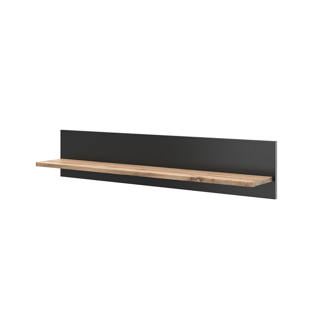 WANDREGAL Amber Eiche Wotan 100 x 20 cm wandhalterung - Anthrazit/Eiche Wotan, Holzwerkstoff (100/20/17.2cm) - Vicco