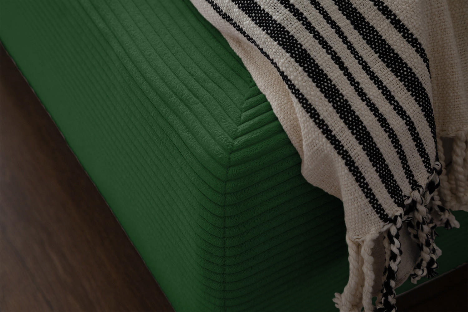 POLSTERBETT HENRY Smaragdgrün Cord - Smaragdgrün/Schwarz, Textil (200/200cm) - KAWOLA
