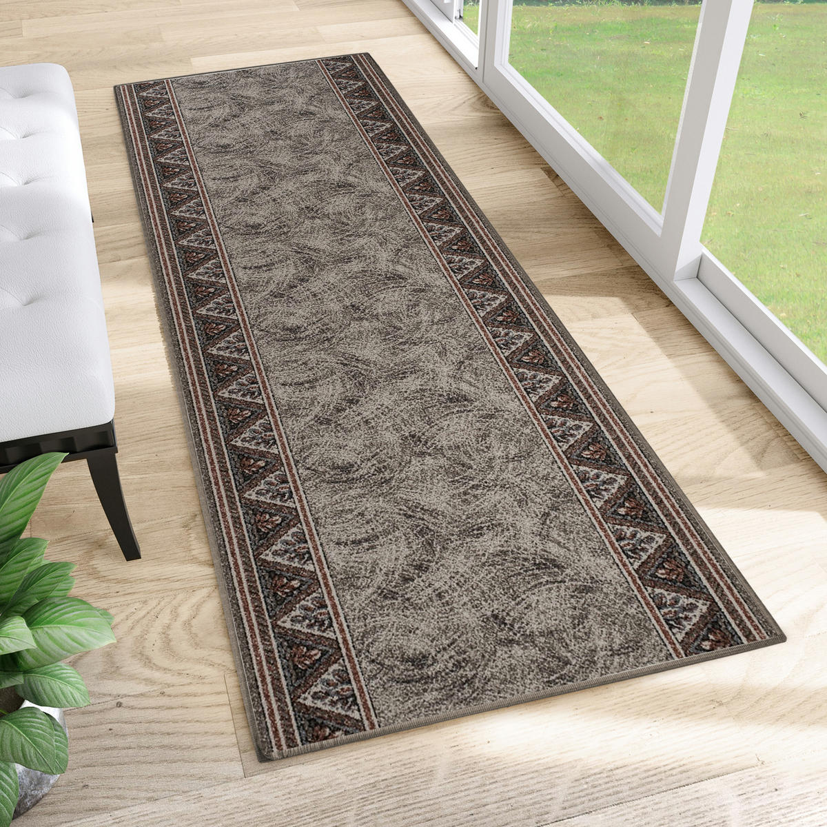 TEPPICHLÄUFER Anti-Rutsch Beige rutschfest Gummiunterlage 120/100 cm - Beige, Textil (120/100cm) - Tapiso